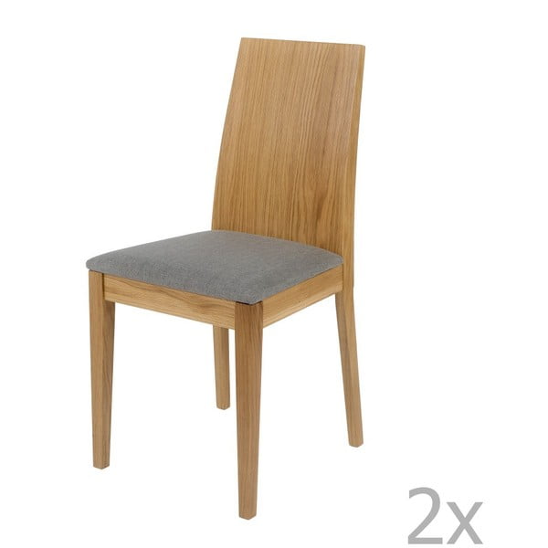 Zestaw 2 krzeseł do jadalni z nogami z litego drewna dębowego Woodman Niemi