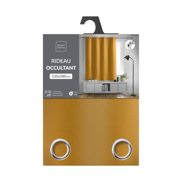 Zasłona zaciemniająca w kolorze ochry 135x180 cm Occult – douceur d'intérieur-image-2