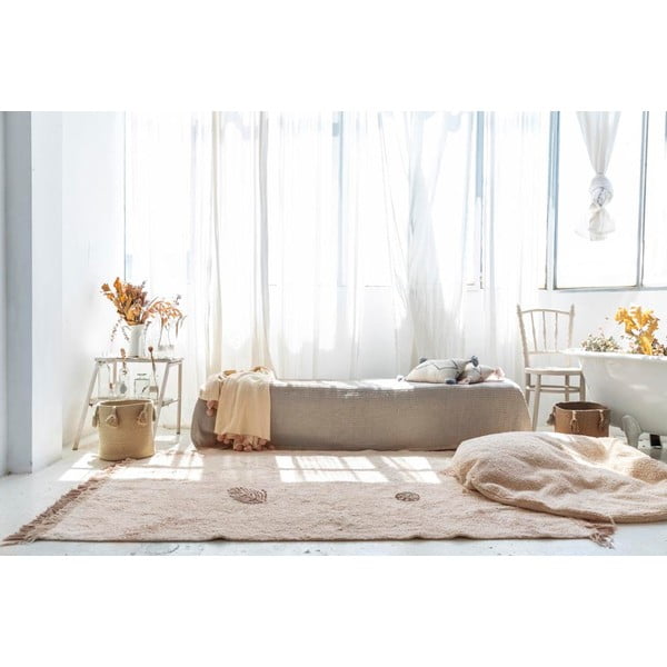 Kremowy bawełniany dywan dziecięcy tkany ręcznie odpowiedni do prania 140x200 cm Pine Forest – Lorena Canals-image-1