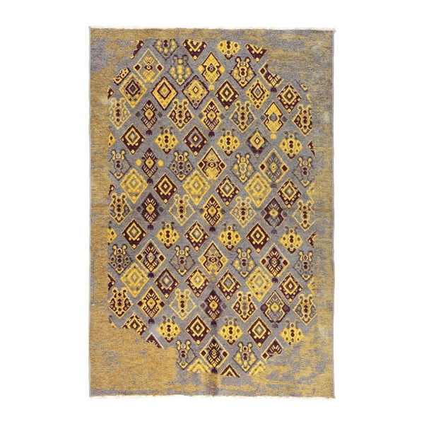 Żółto-bordowy dywan dwustronny Vitaus Normani, 77x200 cm