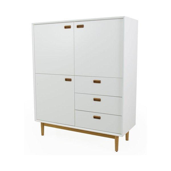 Biała wysoka komoda 114x137 cm Svea – Tenzo-image-2