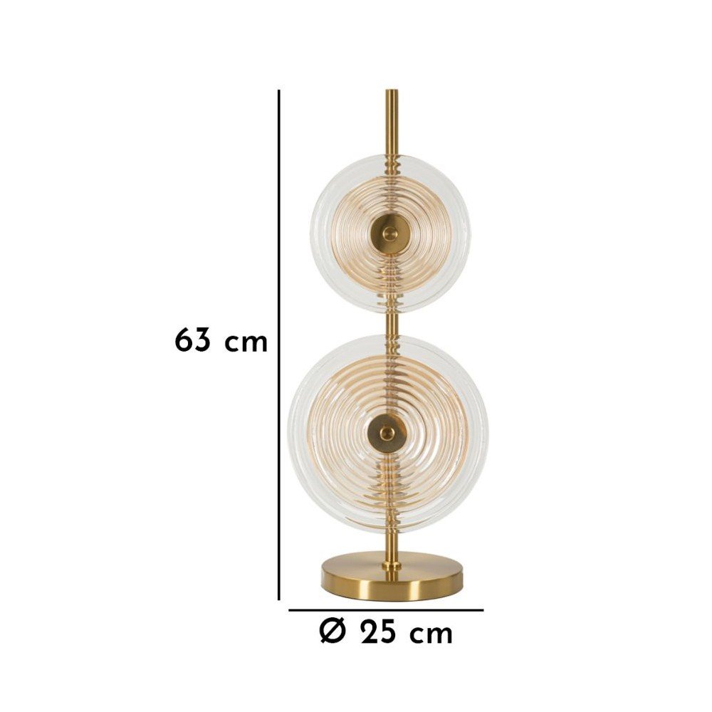 Lampa stołowa w kolorze złota ze szklanym kloszem (wysokość 63 cm) Venice – Mauro Ferretti (zdjęcie 6)