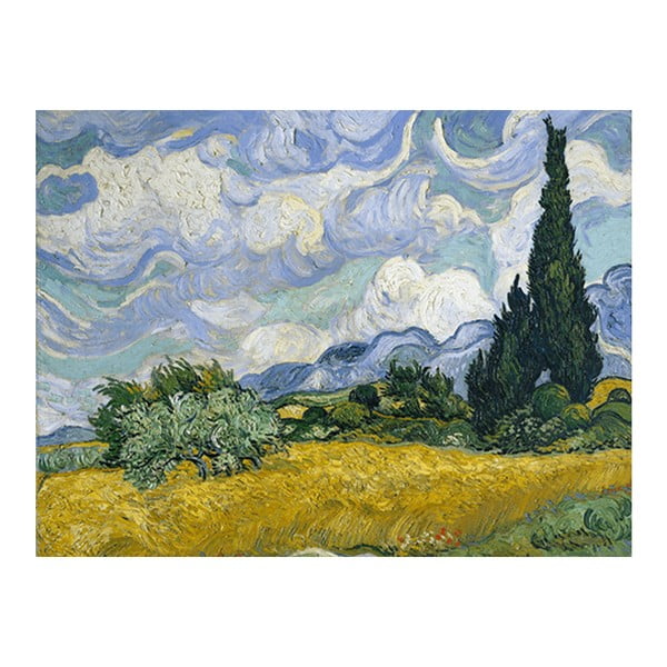 Reprodukcja obrazu Vincenta van Gogha - Wheat Field with Cypresses, 50x40 cm