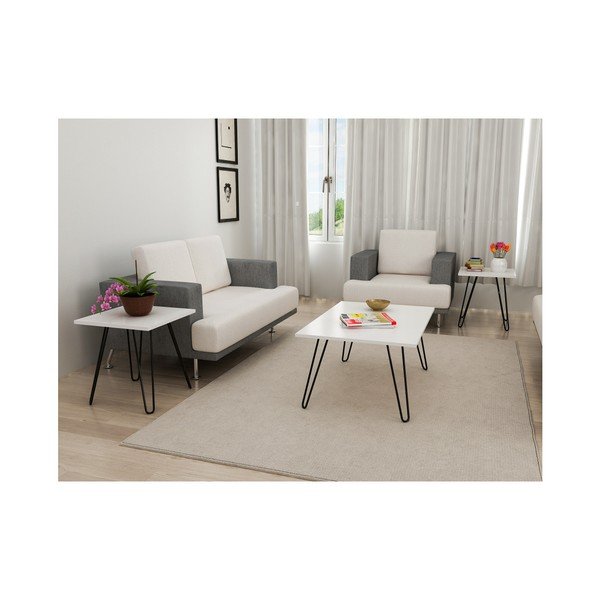 Zestaw 3 białych stolików Seren-image-2