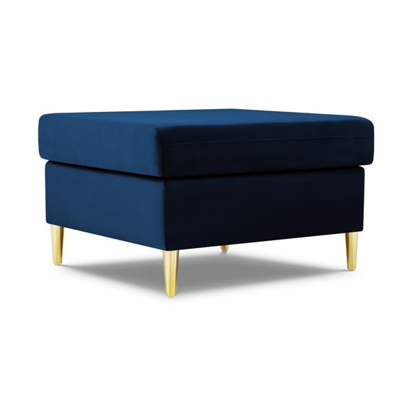 Niebieski aksamitny podnóżek Kyoto – Cosmopolitan Design-image-1