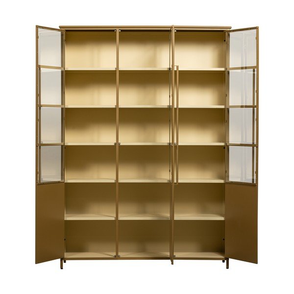 Musztardowa metalowa witryna 140x200x44 cm Exhibit – WOOOD-image-4