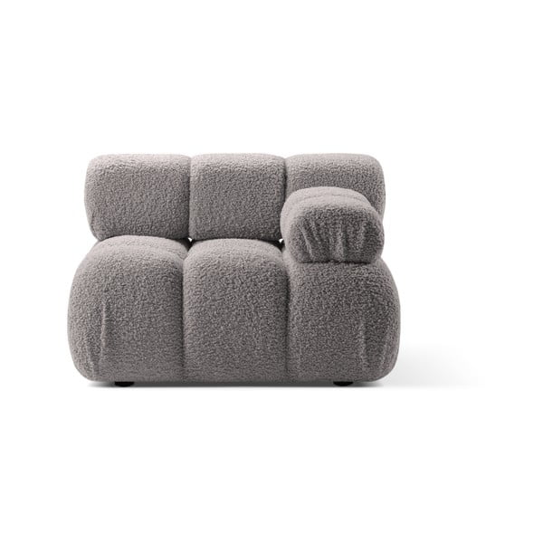 Jasnoszary moduł sofy z materiału bouclé (prawostronny) Bellis – Micadoni Home