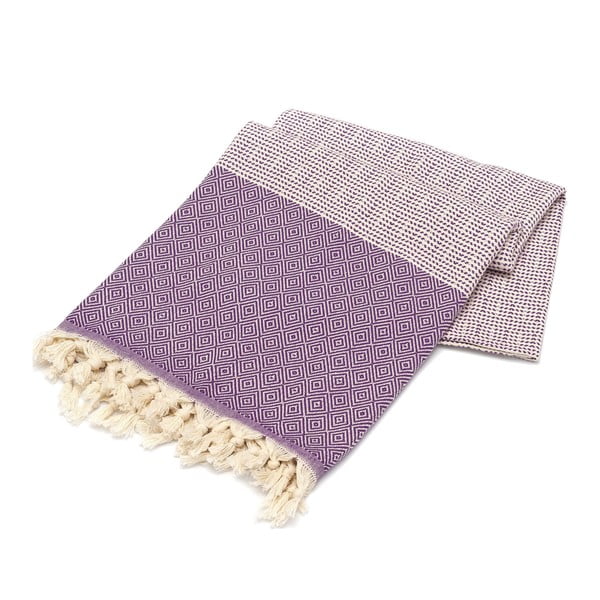 Ręcznik hammam Stripped Elmas Purple, 100x180 cm