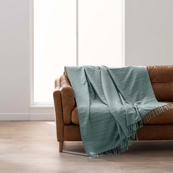 Zielona bawełniana narzuta 125x150 cm Lilia – douceur d'intérieur-image-3