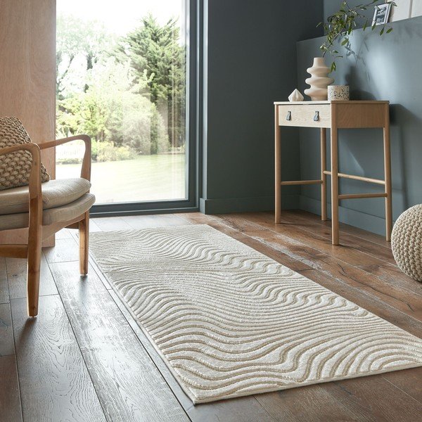 Beżowy wełniany chodnik 80x230 cm Channel – Flair Rugs-image-2
