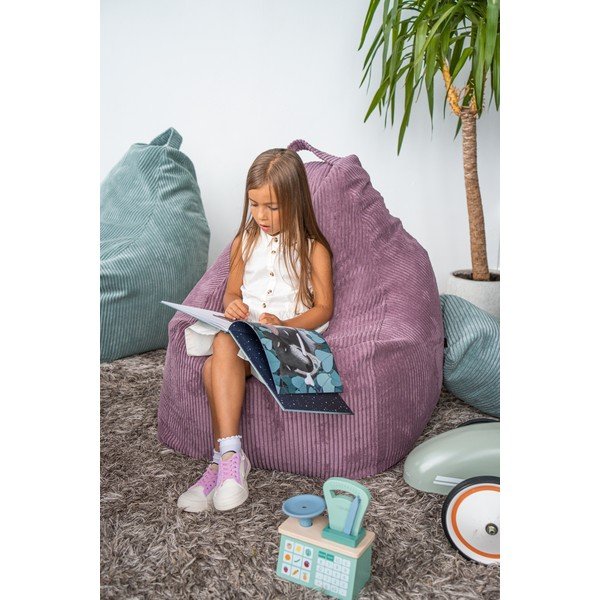 Fioletowy sztruksowy worek do siedzenia Play Amuse – SLOWDOWN-image-1