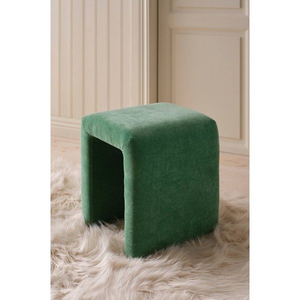 Zielony puf z tkaniny szenilowej Pigally – Ellos Home-image-1