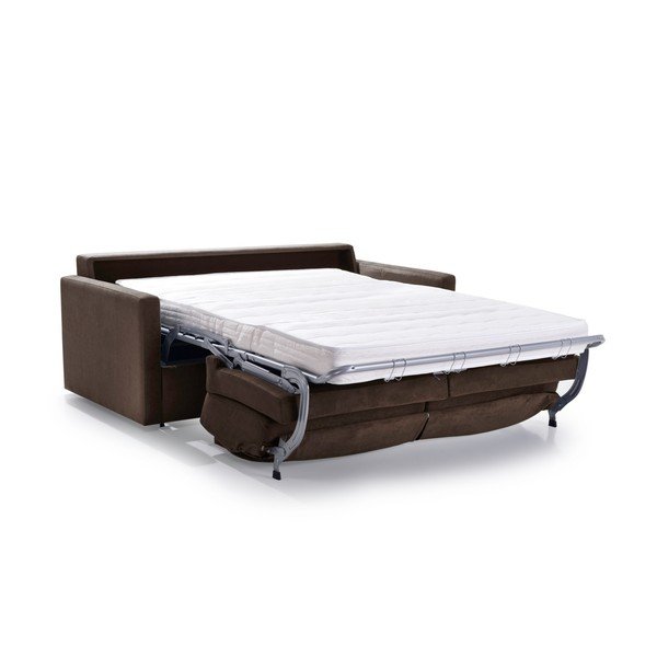 Brązowa sofa rozkładana z materacem Scandic Soul-image-1