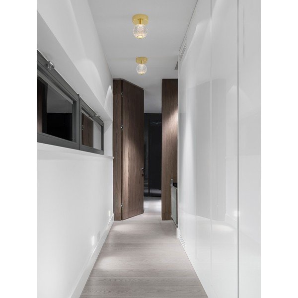 Aluminiowa lampa sufitowa LED w kolorze złota z kloszem ze szkła akrylowego Brillante – Nova Luce-image-1