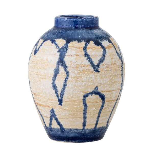 Niebiesko-kremowy kamionkowy wazon (wysokość 16 cm) Avon – Bloomingville