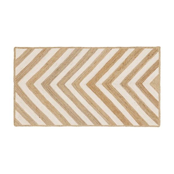Beżowy ręcznie tkany dywan z juty Westwing Collection Eckes, 50 x 80 cm