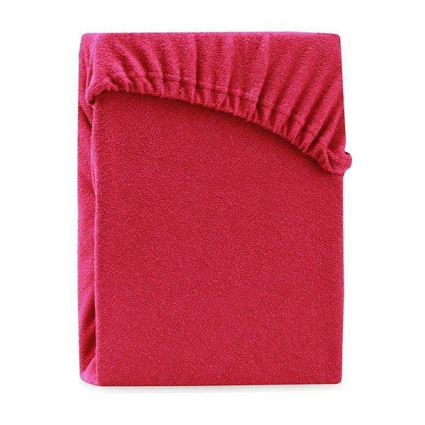 Bordowe prześcieradło elastyczne z dużym dodatkiem bawełny AmeliaHome Ruby, 200x140-160 cm-image-2