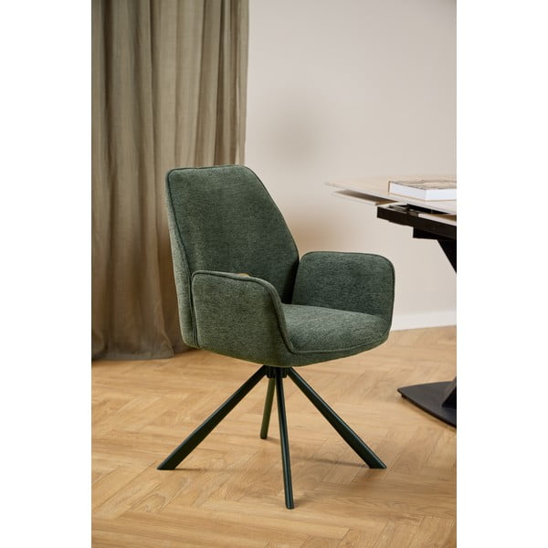 Ciemnozielone krzesło z podłokietnikami Graham – Actona-image-1