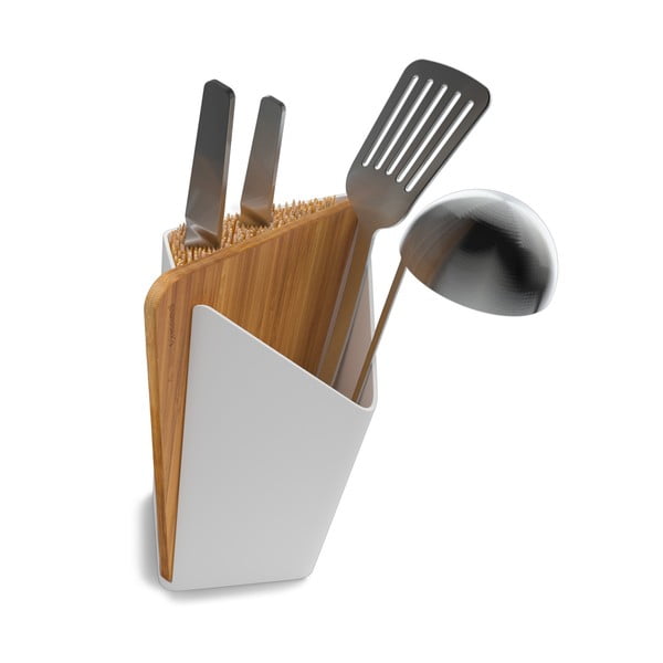 Stojak na noże i akcesoria kuchenne Utensil/Knife Holder + Board, biały
