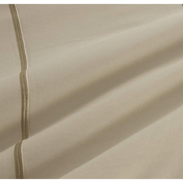 Beżowa pościel jednoosobowa z bawełny renforcé z prześcieradłem/6-częściowa 140x200 cm Calm of Lines – Mila Home Luxury-image-4