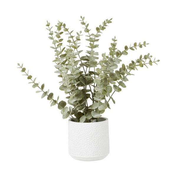 Sztuczny kwiat eukaliptusa w białej ceramicznej doniczcce Premier Houseware Fiori
