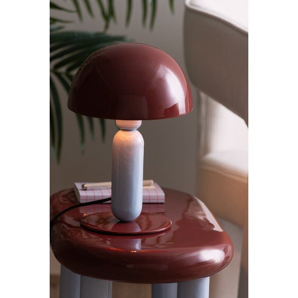 Bordowa/jasnoniebieska metalowa lampa stołowa (wysokość 30 cm) Firenze round – Leitmotiv-image-1