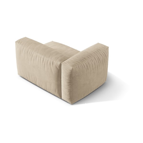 Beżowy aksamitny moduł sofy (lewostronny) Martina – Micadoni -image-2