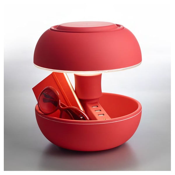 Lampa stołowa i ładowarka w jednym Joyo Soft, czerwona