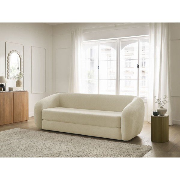 Szarobrązowa rozkładana sofa z tkaniny szenilowej 228 cm Neyo – Bobochic Paris-image-1