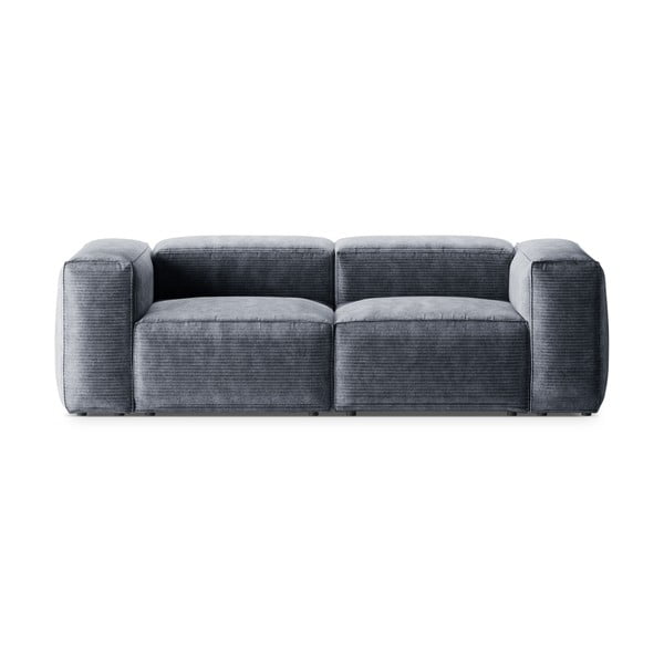 Szaroniebieska sztruksowa sofa 224 cm Bergamo – Cosmopolitan Design