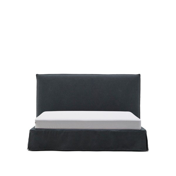 Antracytowe tapicerowane łóżko dwuosobowe 180x200 cm Jaira – Kave Home-image-4