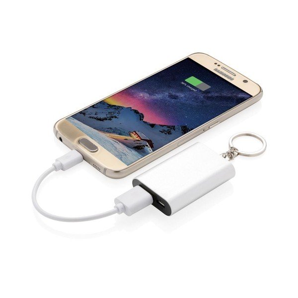 Powerbank z brelokiem na klucze w kolorze srebra XD Design-image-1