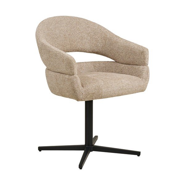 Beżowy tapicerowany fotel jadalniany z podłokietnikami Dover – House Nordic