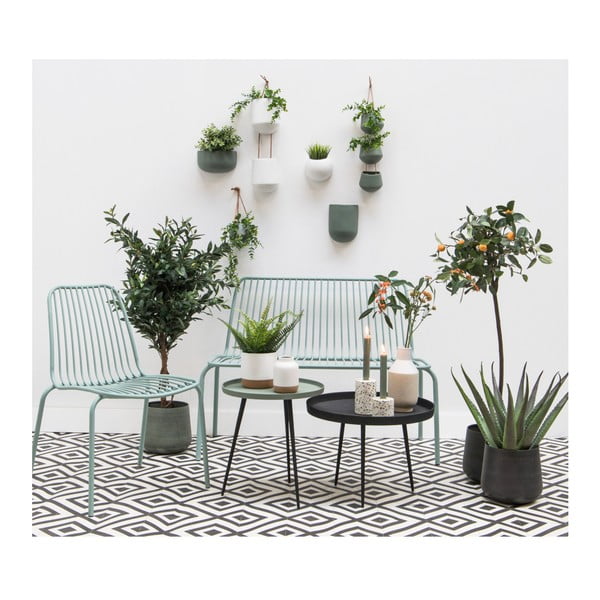 Matowa zielona ceramiczna doniczka ścienna PT LIVING Oval-image-2