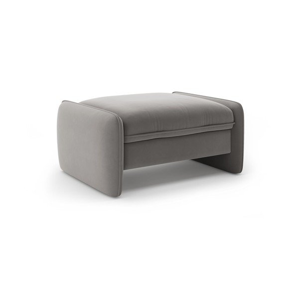 Ciemnoszary aksamitny podnóżek Georgia – Micadoni 