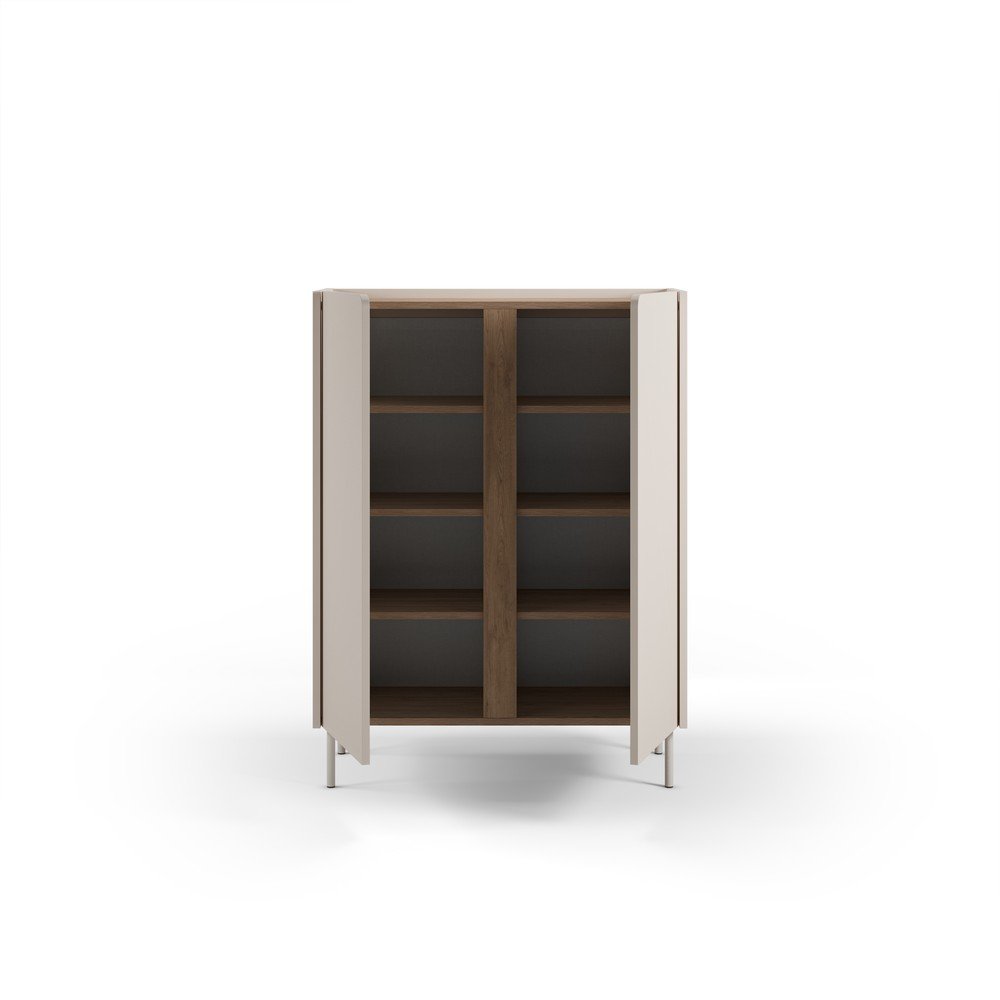 Kremowo-naturalna szafka w dekorze dębu 90x120x40 cm Lucile – Marckeric (zdjęcie 4)