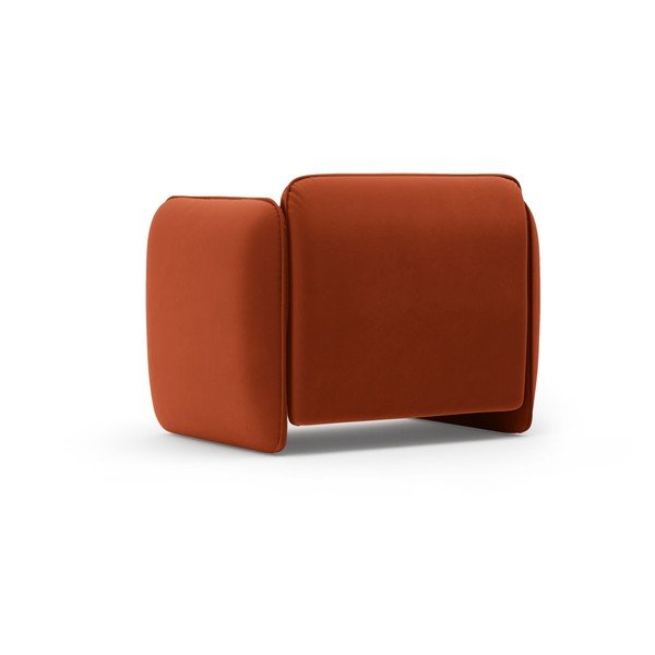 Ceglasty aksamitny fotel Georgia – Micadoni -image-3