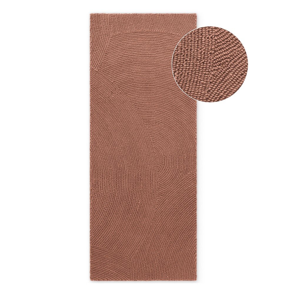 Wełniany chodnik tkany ręcznie w kolorze terakoty 80x200 cm Calmio – Hanse Home