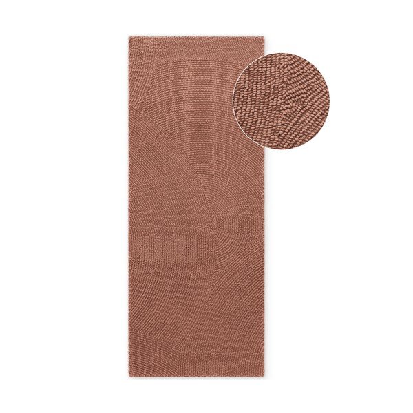 Wełniany chodnik tkany ręcznie w kolorze terakoty 80x300 cm Calmio – Hanse Home