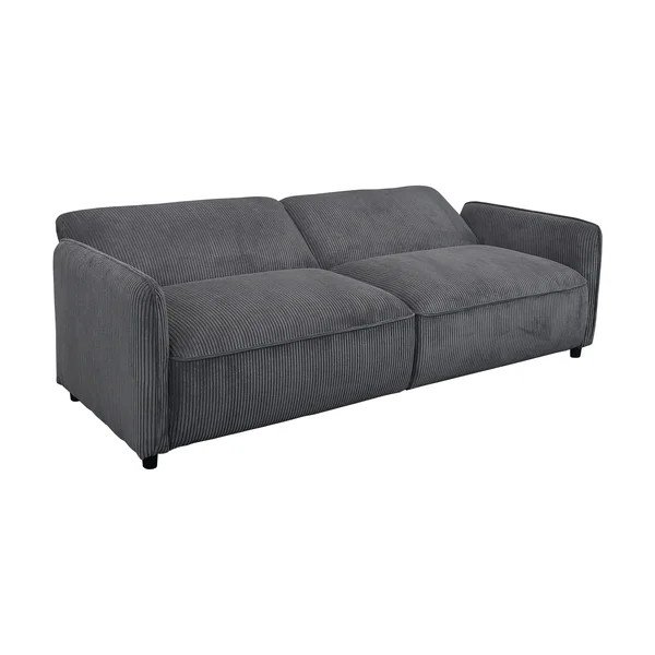 Antracytowa sztruksowa częściowo rozkładana/rozkładana sofa 209 cm Alicia – Støraa-image-3