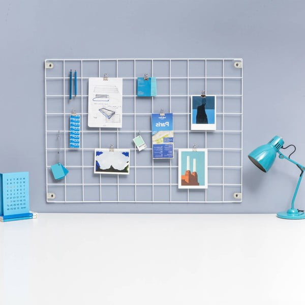 Biała metalowa kratka-organizer Reminder, 50x70 cm-image-2