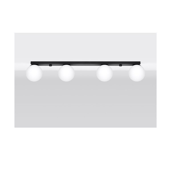 Czarna lampa sufitowa ze szklanym kloszem ø 12 cm Umerta – Sollux-image-2