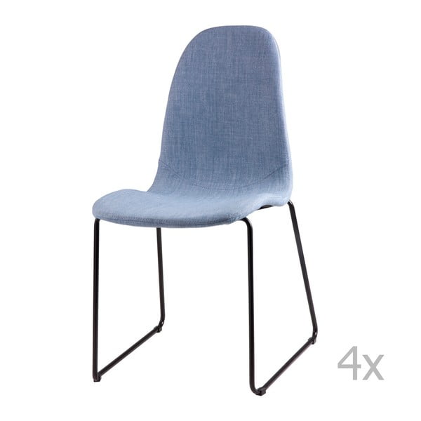 Zestaw 4 jasnoniebieskich krzeseł sømcasa Helena