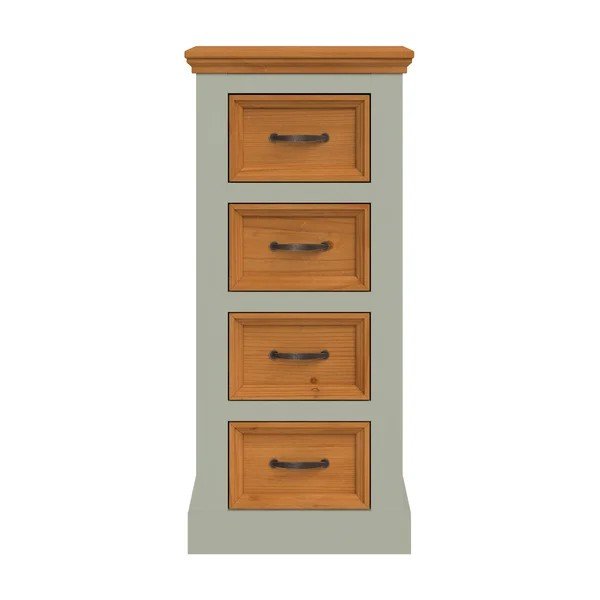 Zielona/w jasnym naturalnym kolorze komoda z litego drewna sosnowego 45x100x40 cm Selma – Støraa