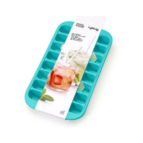 Turkusowa silikonowa forma do kostki lodu Lékué Industrial, 32 kostki-image-1