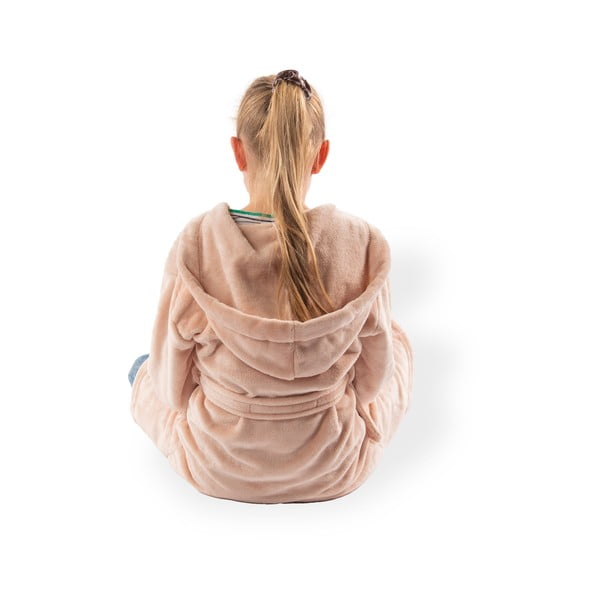 Różowy szlafrok dziecięcy z mikropluszu Delux – Tiseco Home Studio-image-3