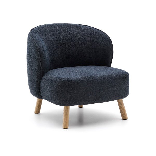 Szaroniebieski fotel z tkaniny szenilowej Ulit – Kave Home