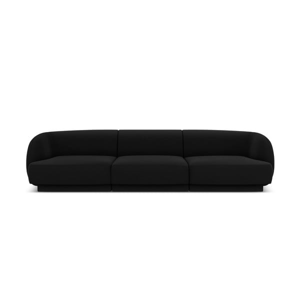 Czarna aksamitna sofa 259 cm Miley − Micadoni Home