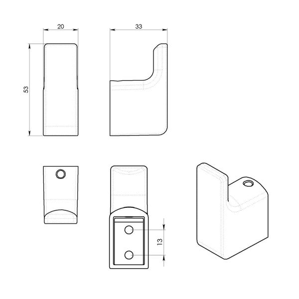 Ścienne metalowe haczyki zestaw 2 szt. w kolorze złota Gedy Pirenei – Sapho-image-2