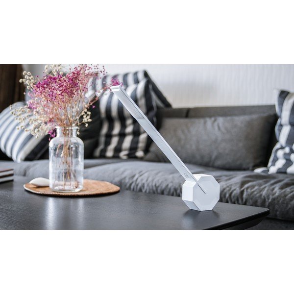 Biała lampa stołowa LED (wysokość 38 cm) Octagon One – Gingko-image-1